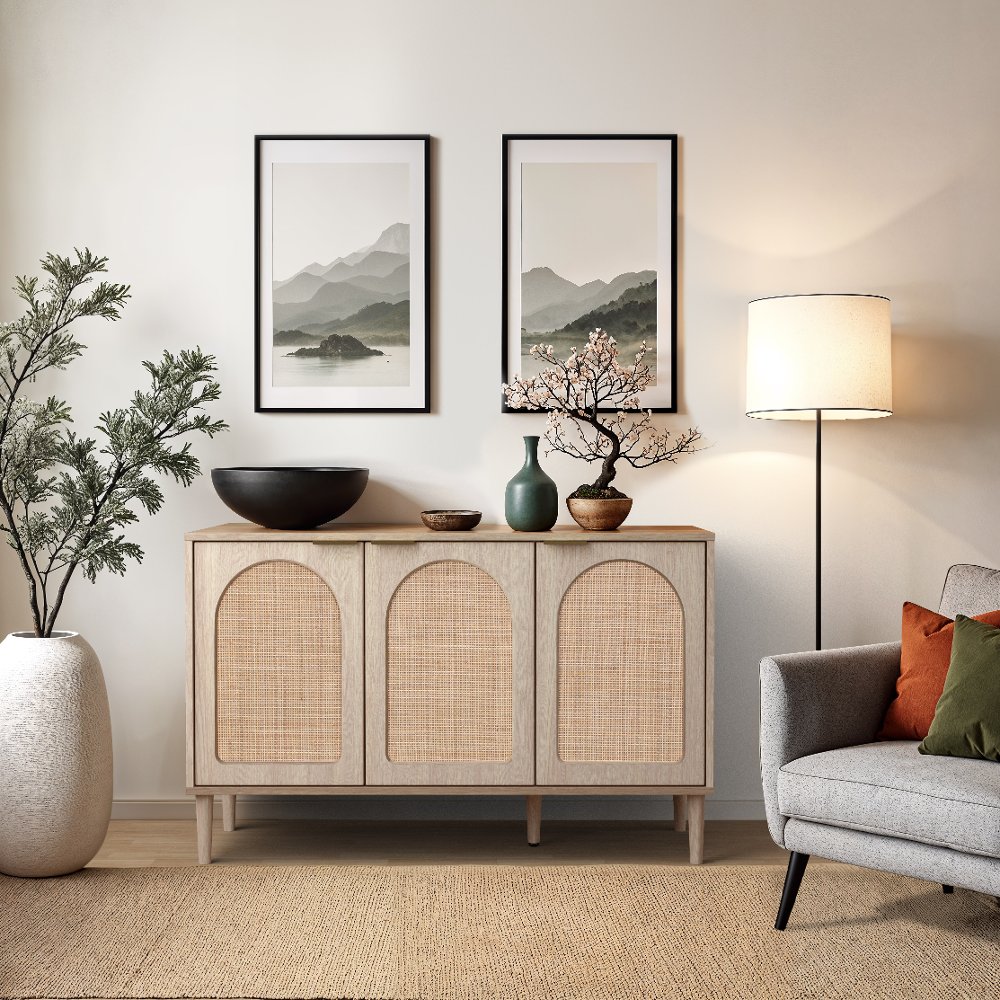 Freya Rattan Sideboard Cabinet
