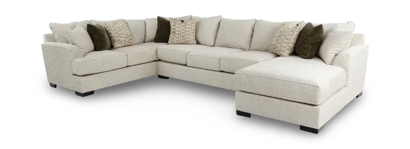 Tranquility Sand 3 Piece Sectional with Sofa Bed