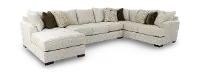 3PC/TRANQUILITY/OPT.5 Tranquility Beige 3 Piece Sectional with Sofa Bed