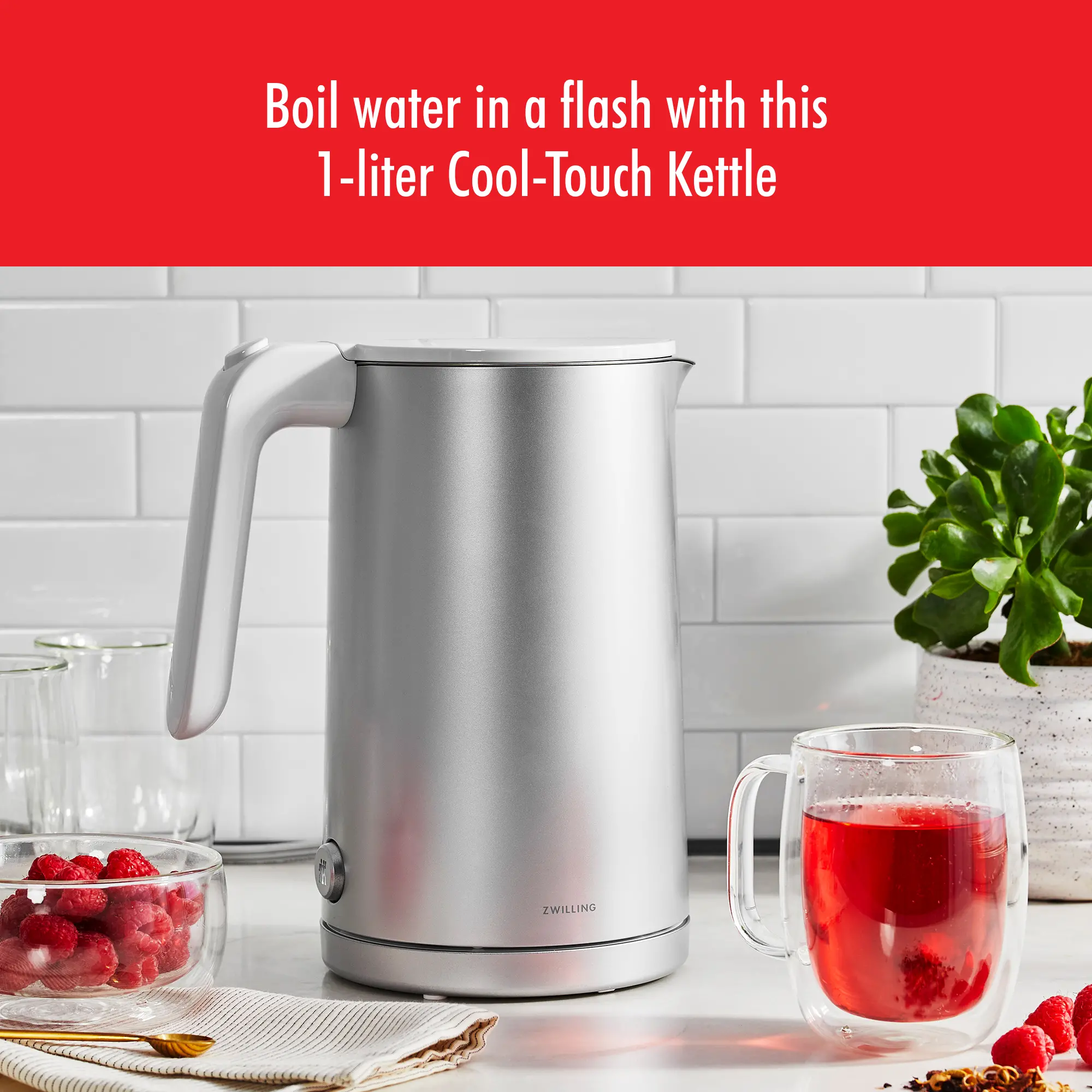 ZWILLING Enfinigy Silver Cool Touch 1-Liter Electric Tea Kettle-4