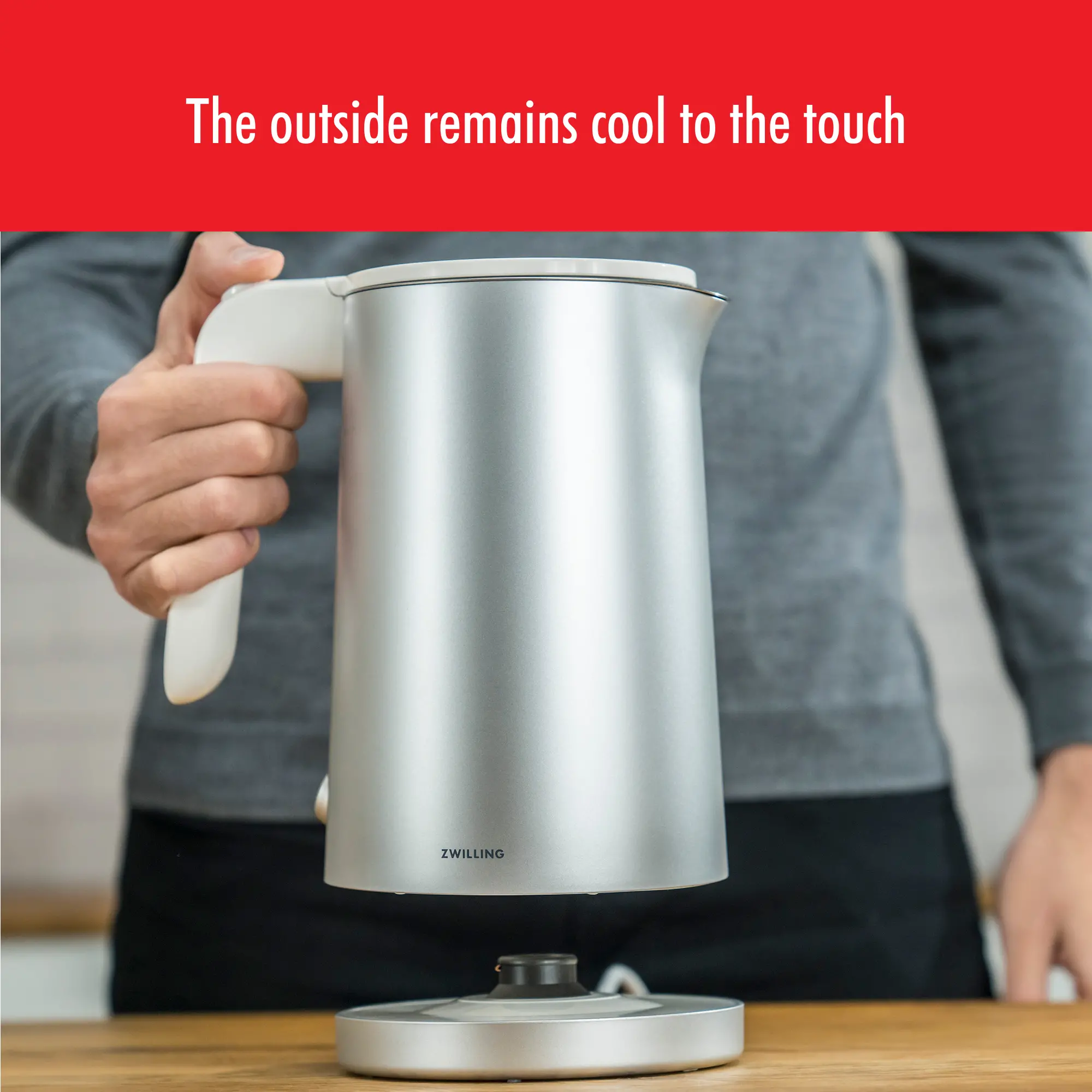 ZWILLING Enfinigy Silver Cool Touch 1-Liter Electric Tea Kettle-6