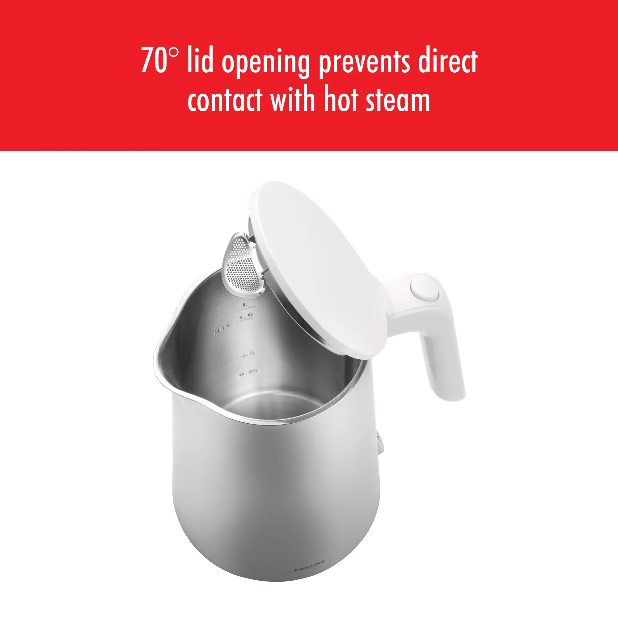 ZWILLING Enfinigy Silver Cool Touch 1-Liter Electric Tea Kettle-7