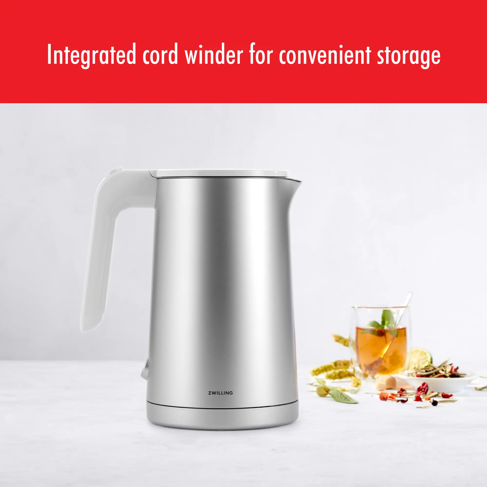 ZWILLING Enfinigy Silver Cool Touch 1-Liter Electric Tea Kettle-9