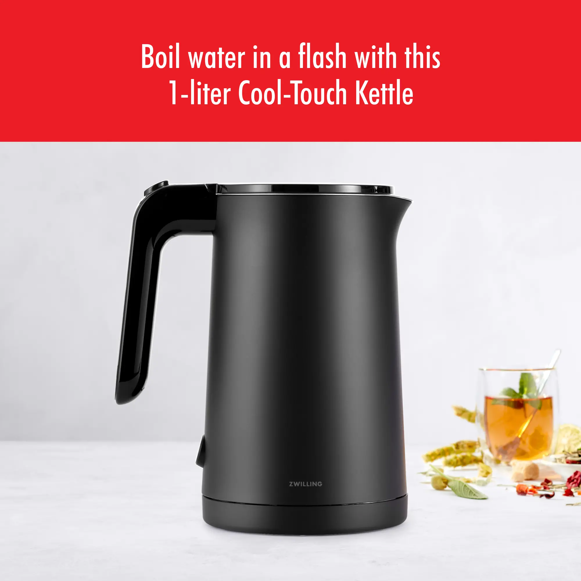 ZWILLING Enfinigy Black Cool Touch 1-Liter Electric Tea Kettle-4