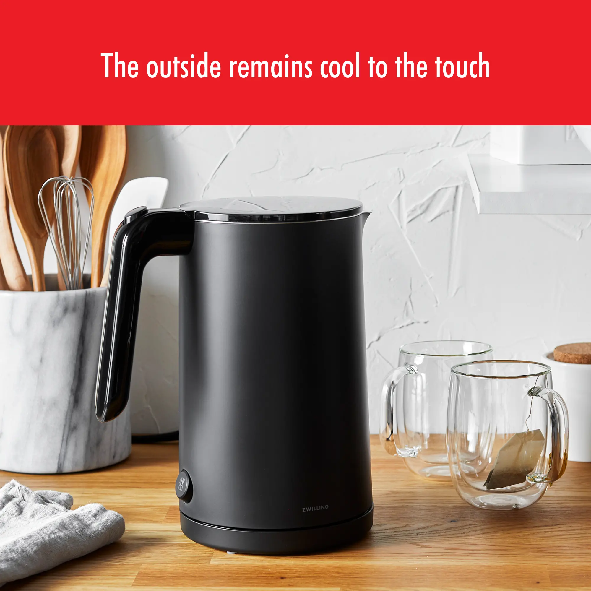 ZWILLING Enfinigy Black Cool Touch 1-Liter Electric Tea Kettle-5