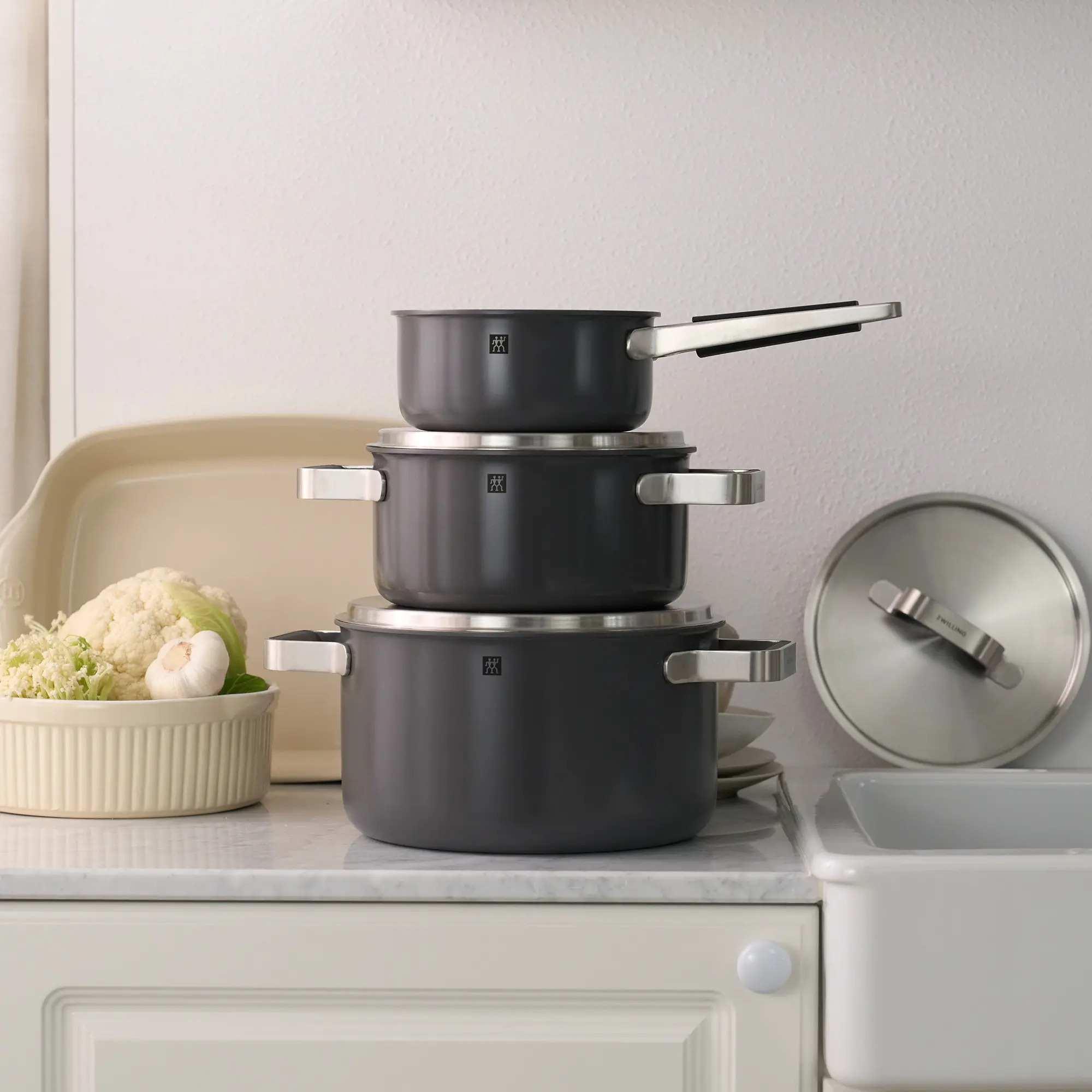 ZWILLING Pure Gray 6 Piece Stainless Steel Cookware Set-2