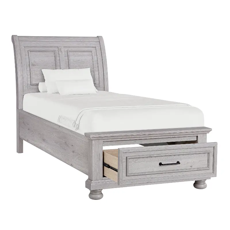 Woodcreek Light Gray Twin Storage Bed
