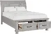Woodcreek Light Gray Full Storage Bed