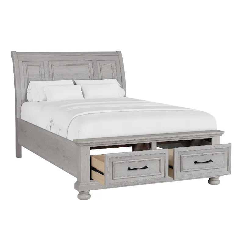 Woodcreek Light Gray Full Storage Bed