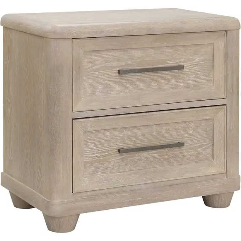 Dawson Butternut Light Brown 2-Drawer Nightstand with USB