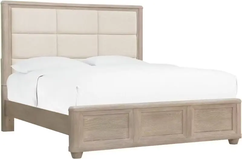 Dawson Butternut Light Brown Upholstered Queen Bed