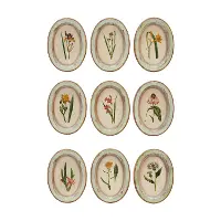 DG0700-A/9-IND Assorted Wood Framed Flower Wall Decor