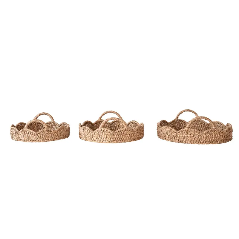 Small Decorative Braided Bankuan and Rattan Tray