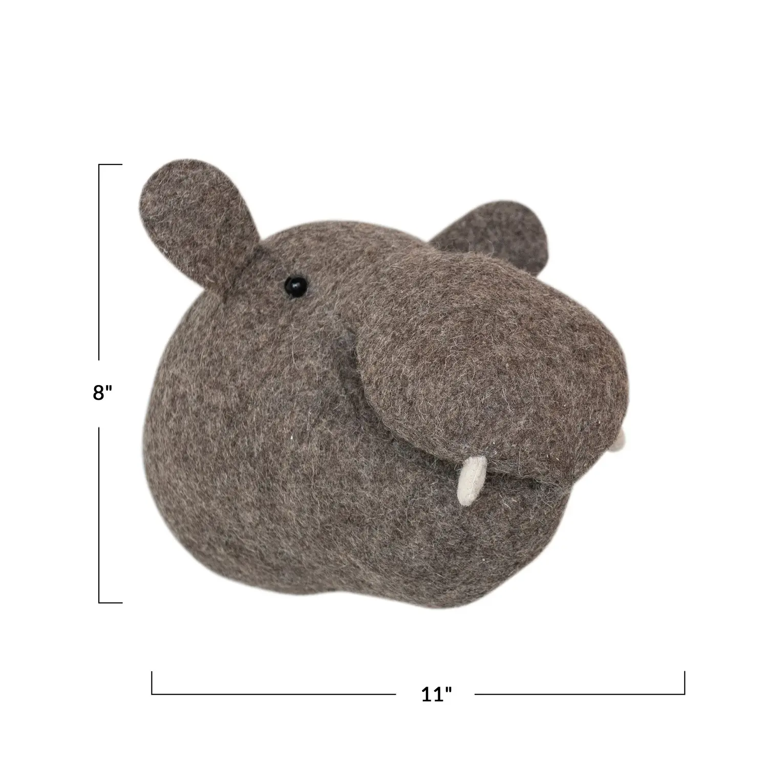 DF8397 Handmade Wool Felt Hippo Head-3