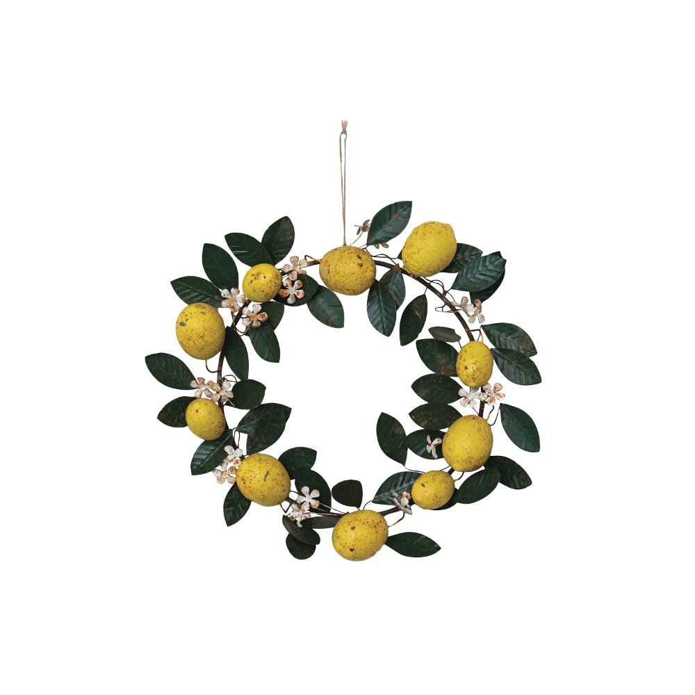 Hand-Painted Lemon Vintage Wreath