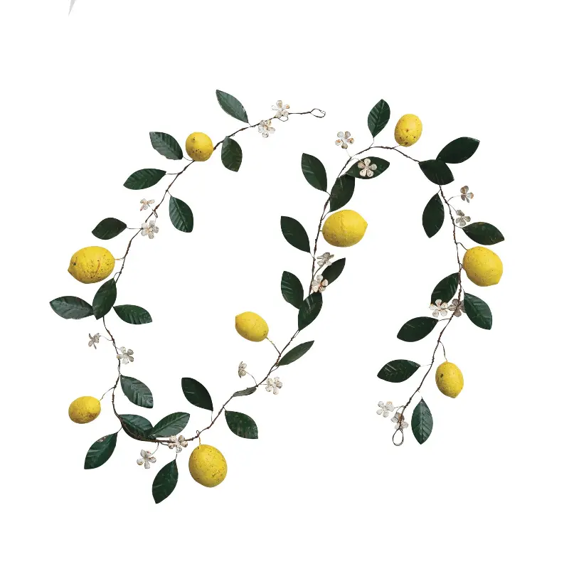 Hand-Painted Metal Vintage Lemon Decor