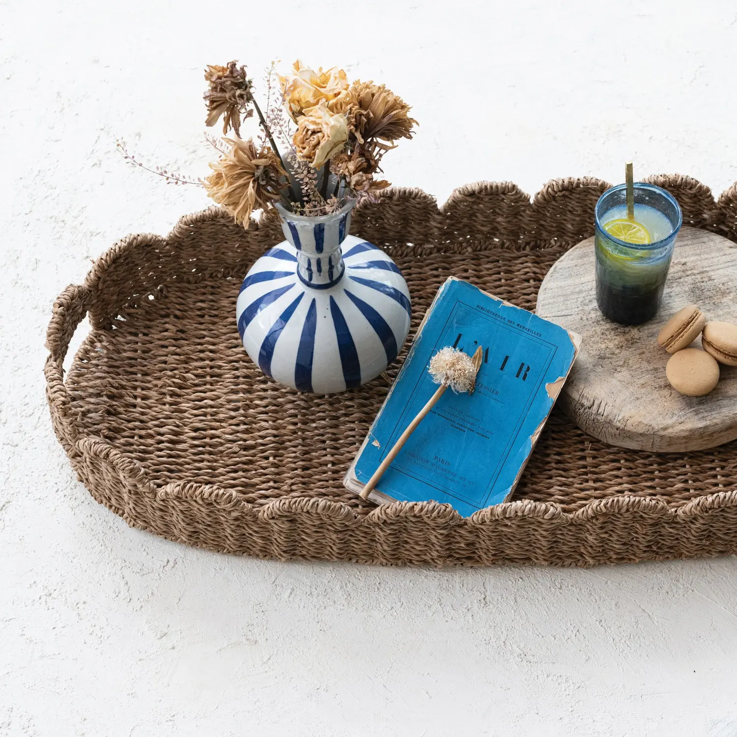 DF9959 Decorated Hand-Woven Bankuan Tray-2