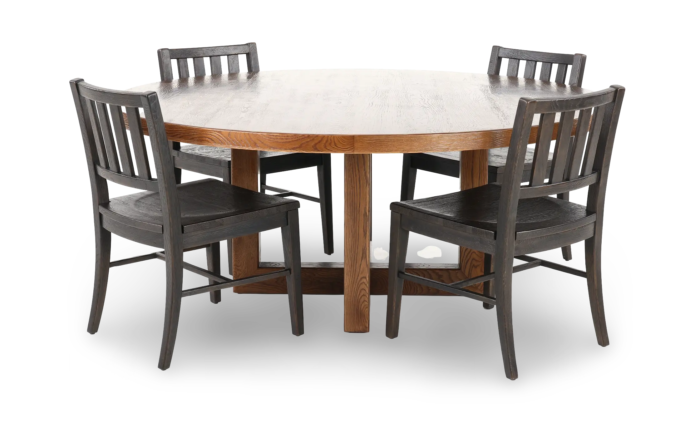 5PC:6820-BENNETT Bennett Dark Brown 5-Piece Round Dining Set-1