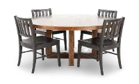 5PC:6820-BENNETT Bennett Dark Brown 5-Piece Round Dining Set
