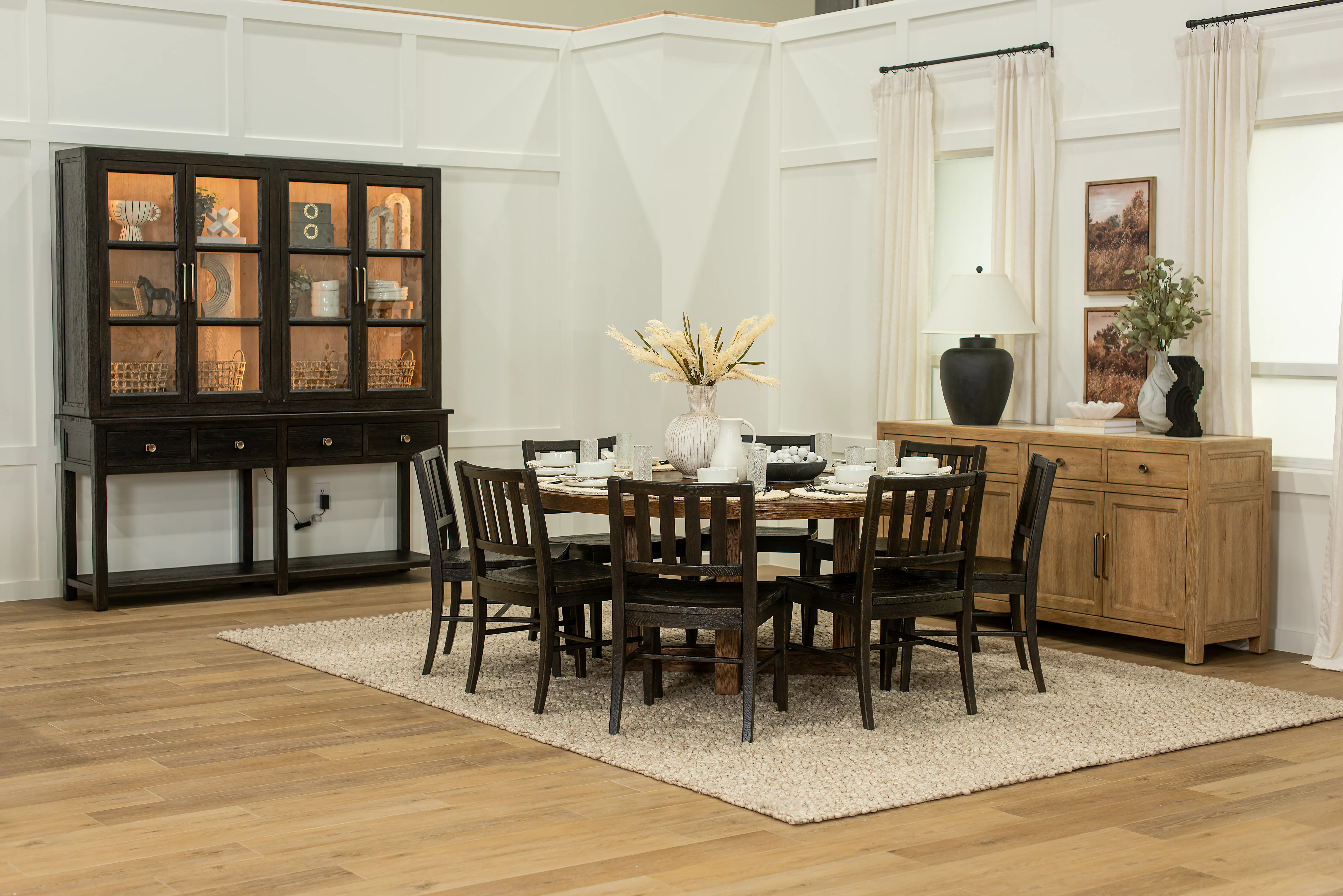 5PC:6820-BENNETT Bennett Dark Brown 5-Piece Round Dining Set-2
