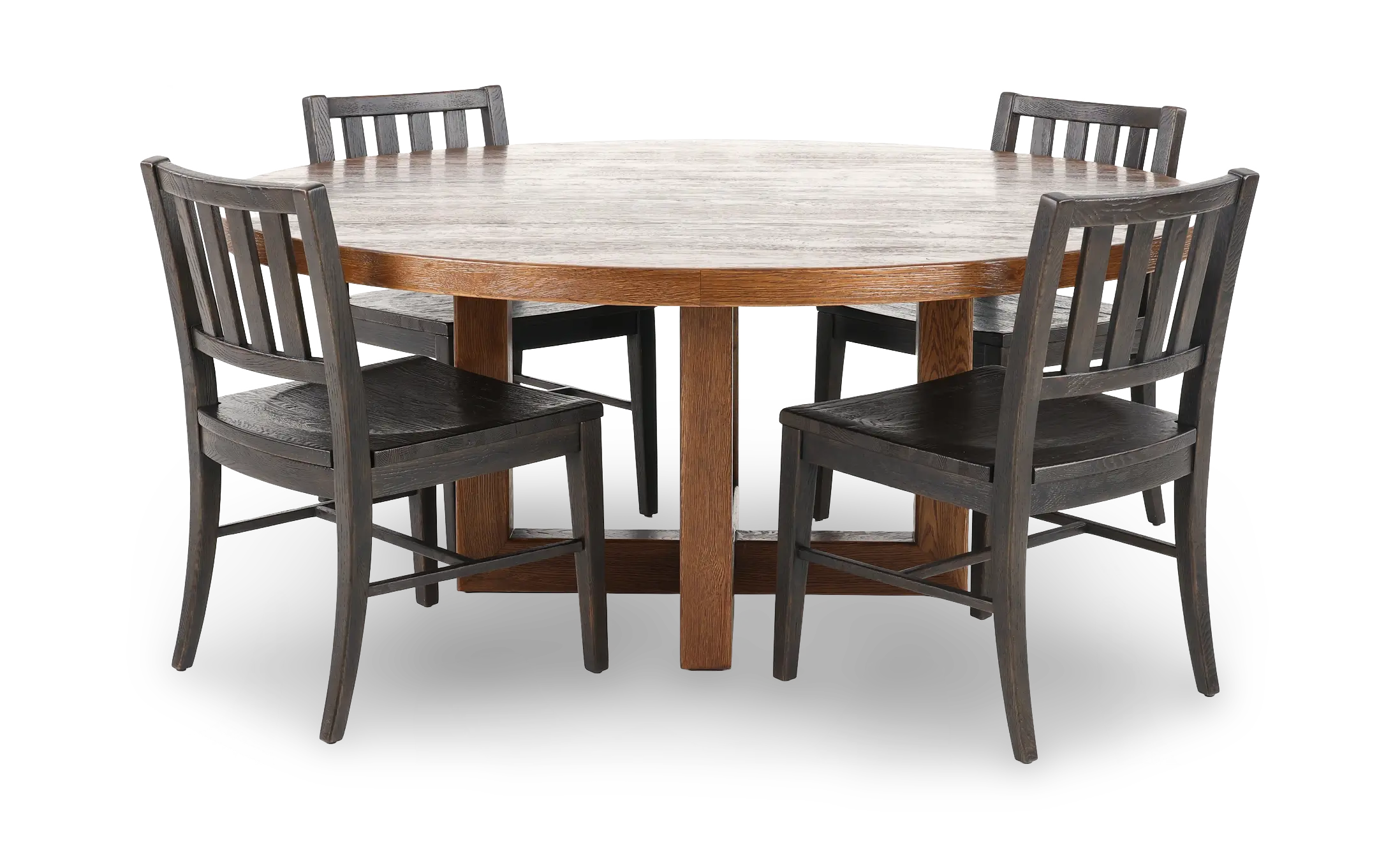 5PC:6820-BENNETT Bennett Dark Brown 5-Piece Round Dining Set-4