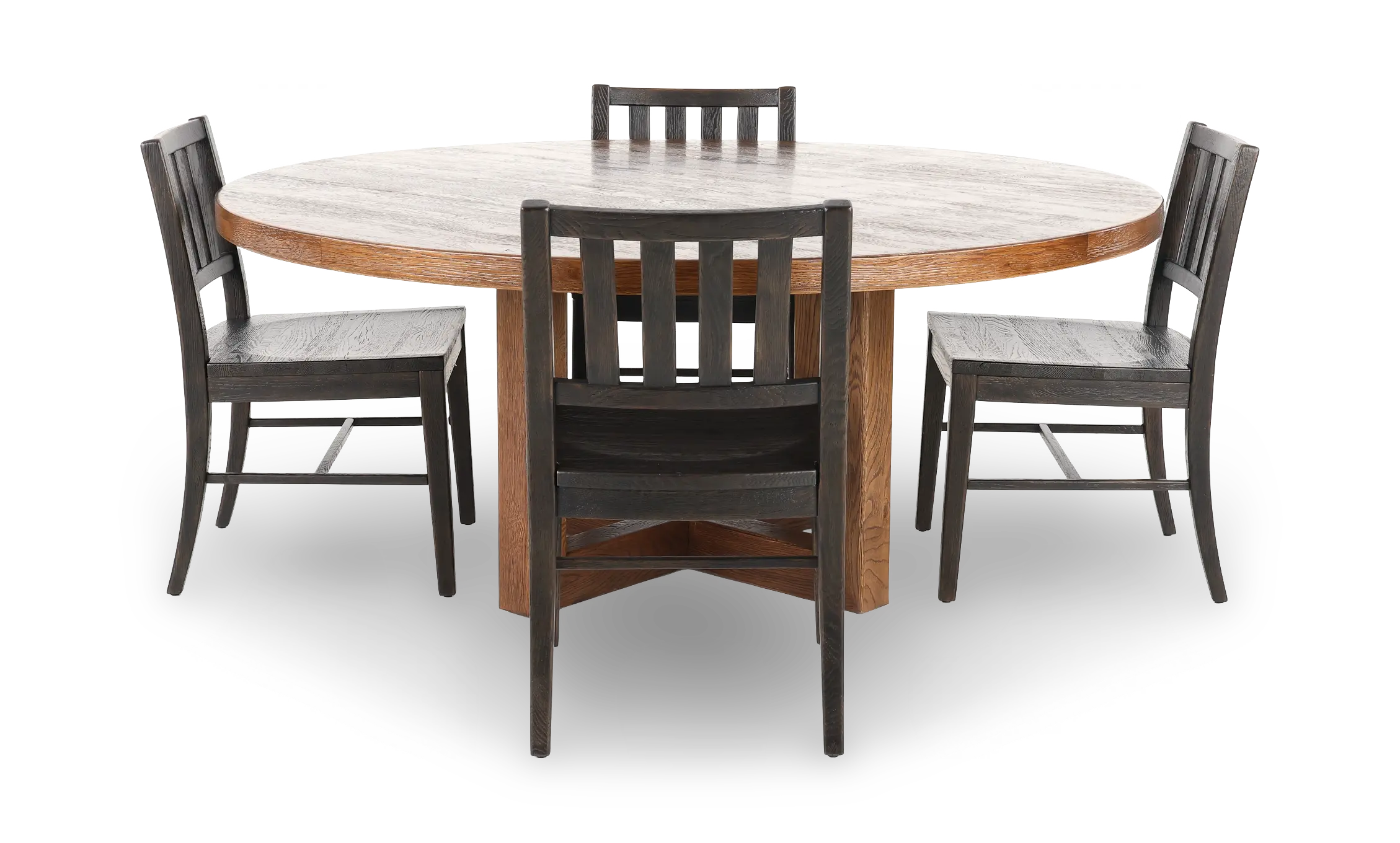 5PC:6820-BENNETT Bennett Dark Brown 5-Piece Round Dining Set-5