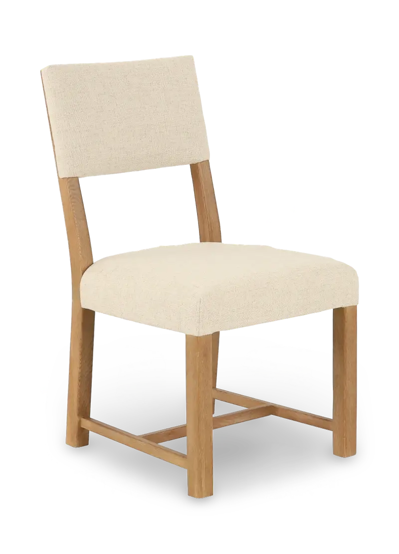 Bennett Natural and Cream Upholstered Dining Side Chair