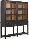 6820-DISPLAY-CABINET Bennett Dark Brown Timber Display Cabinet