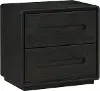 Polaris Black 2-Drawer Nightstand