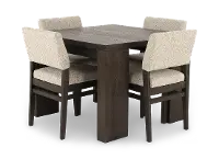 Flex Dark Brown Oak 5-Piece Dining Set with 5-20  Leaves