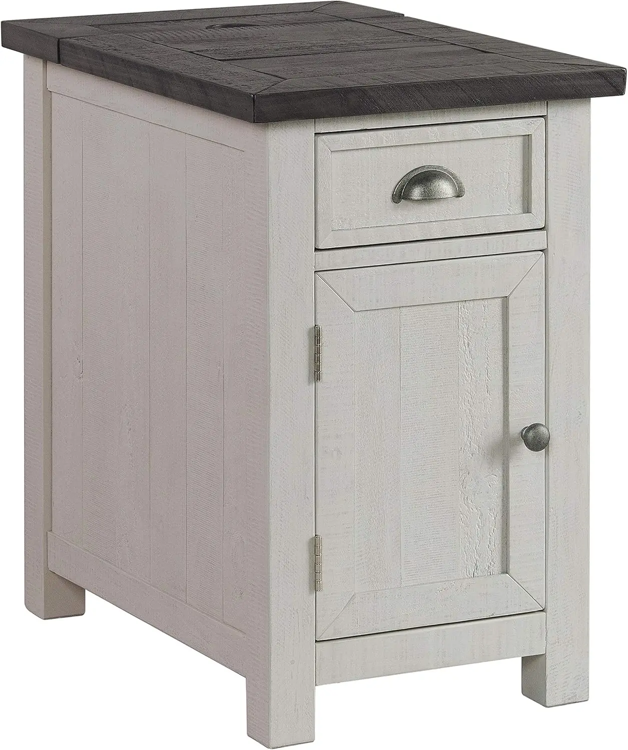 Monterey White and Brown End Table-1