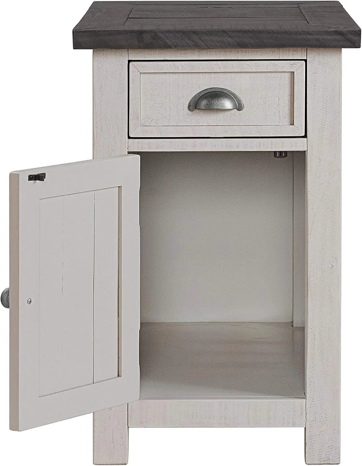 Monterey White and Brown End Table-3