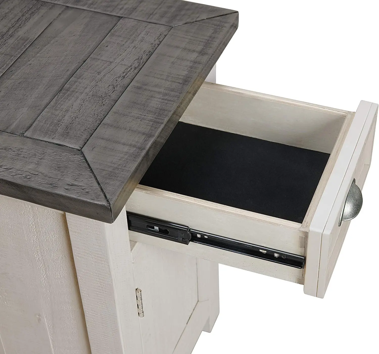 Monterey White and Brown End Table-5