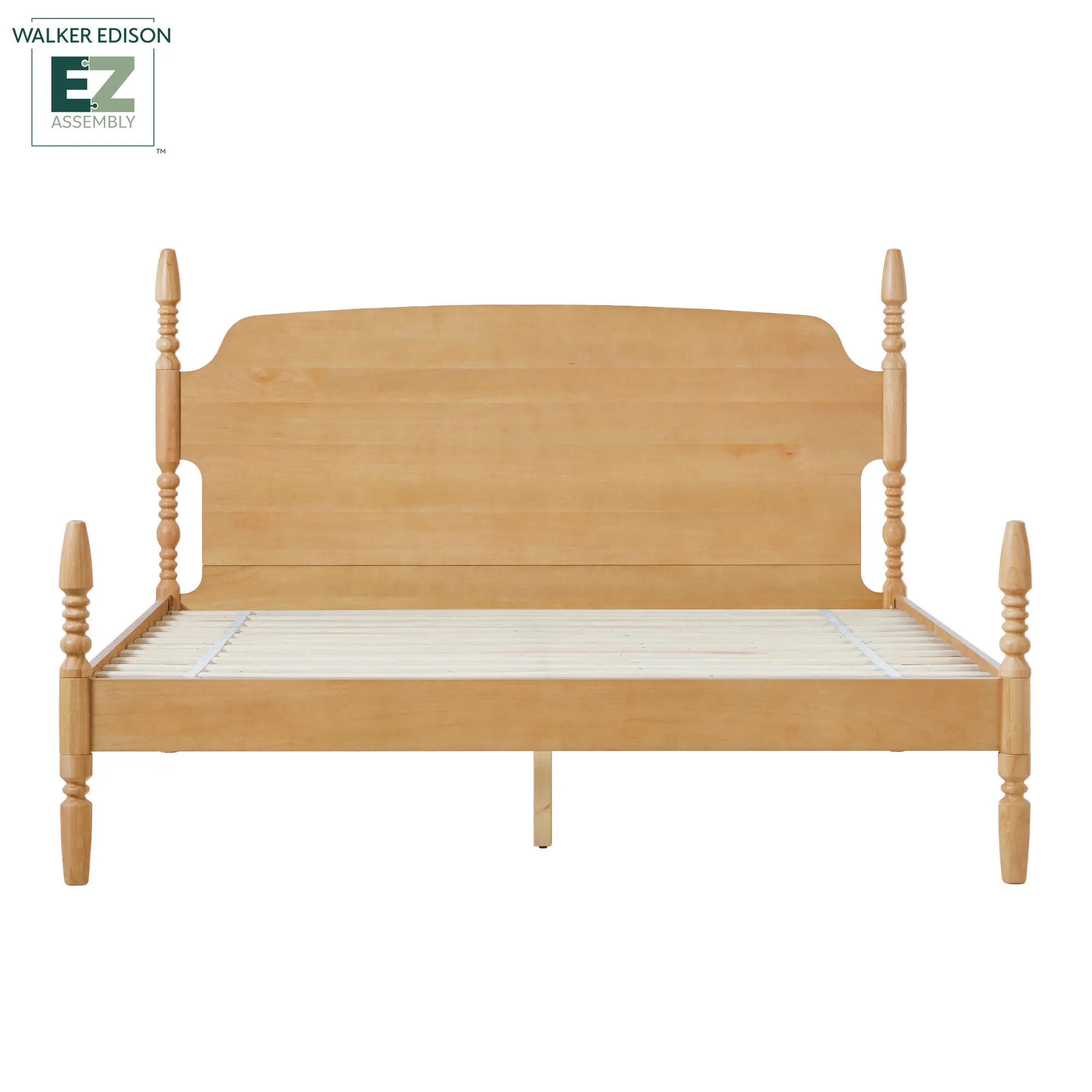 WEVIV03KB2NA1 Vivienne Natural Wood King Spindle Post Bed-1