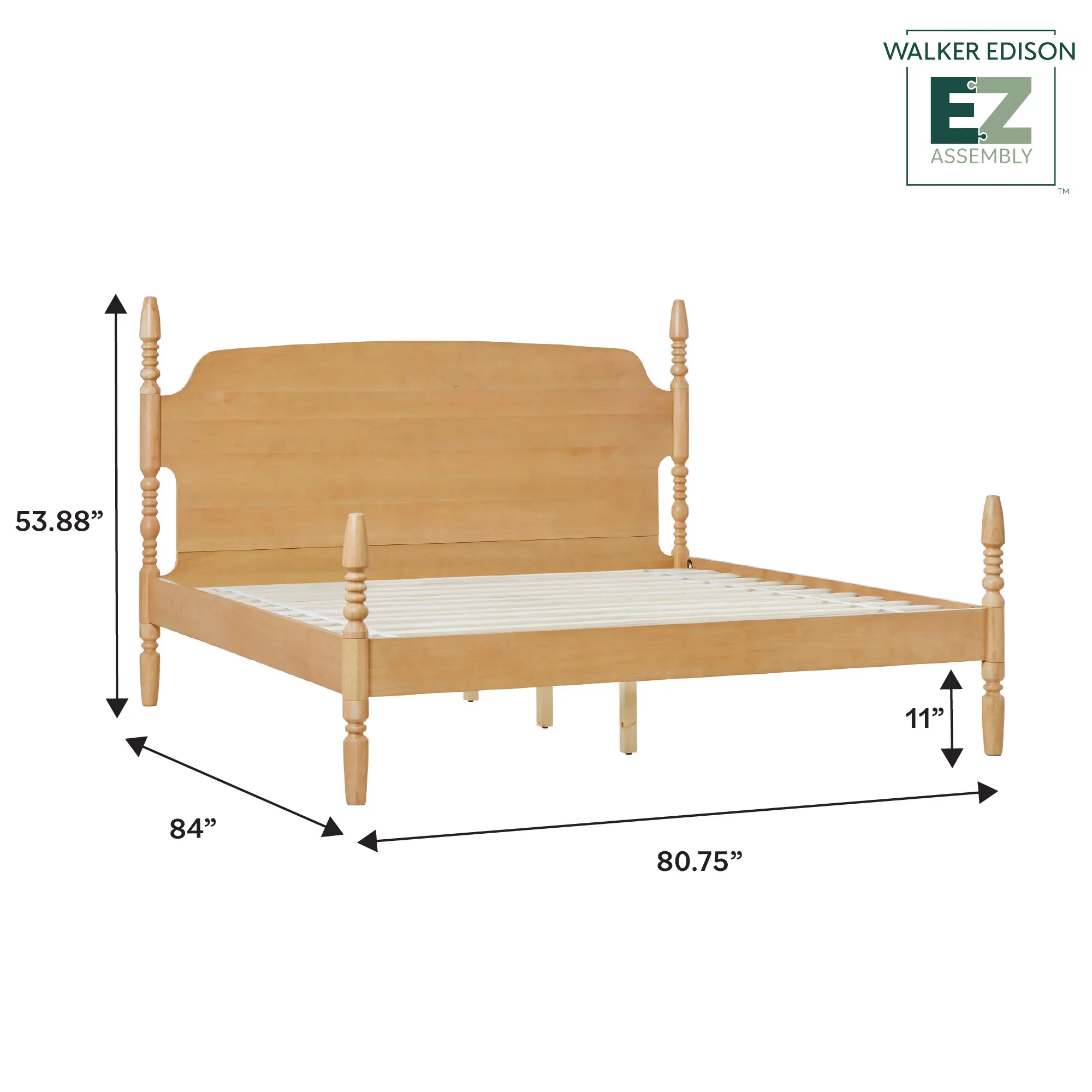 WEVIV03KB2NA1 Vivienne Natural Wood King Spindle Post Bed-8