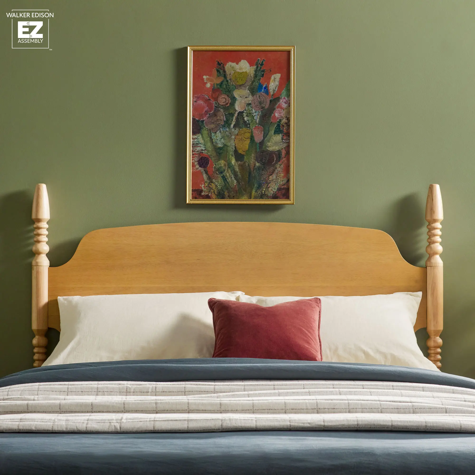 WEVIV03QB2NA1 Vivienne Natural Wood Queen Spindle Post Bed-4