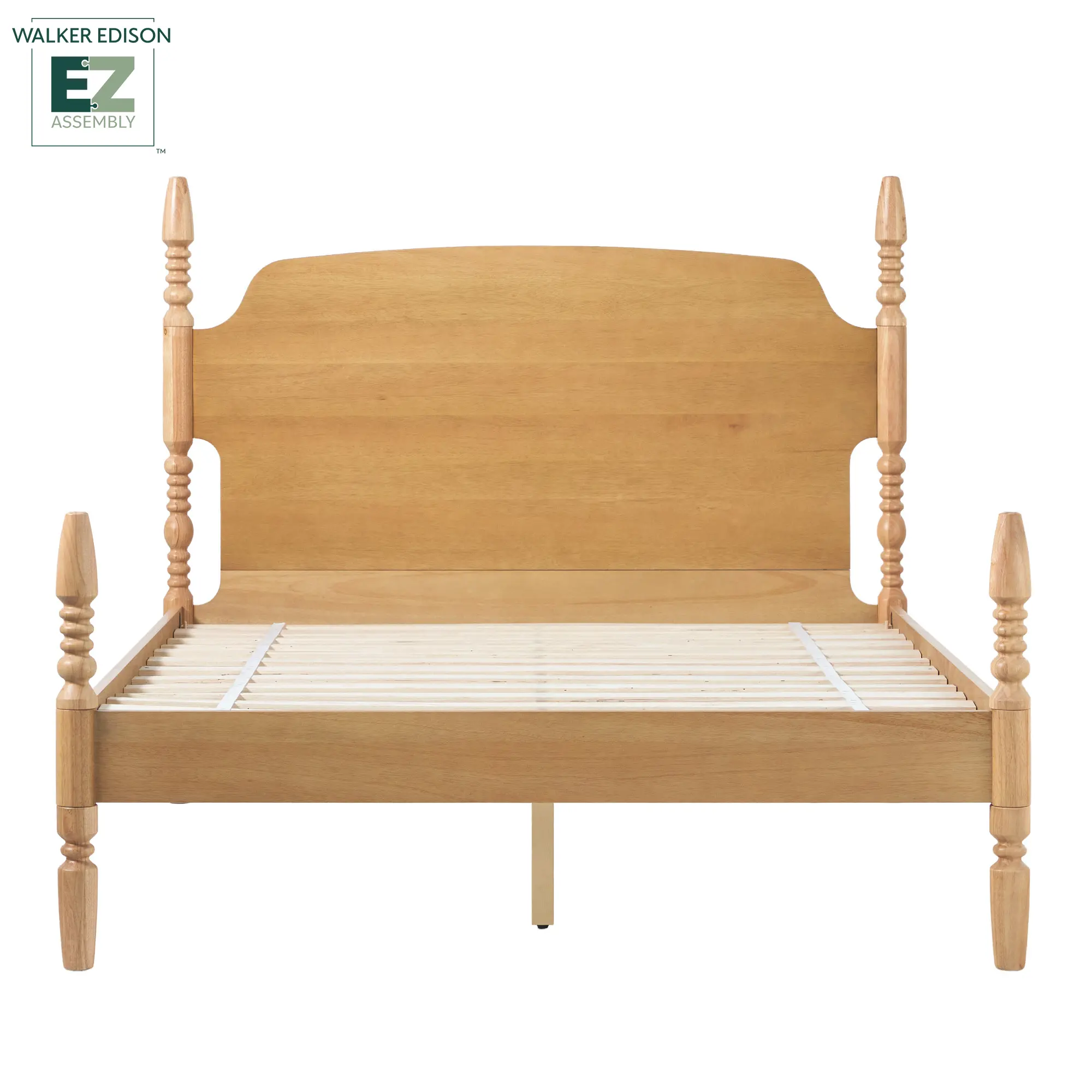 WEVIV03QB2NA1 Vivienne Natural Wood Queen Spindle Post Bed-1