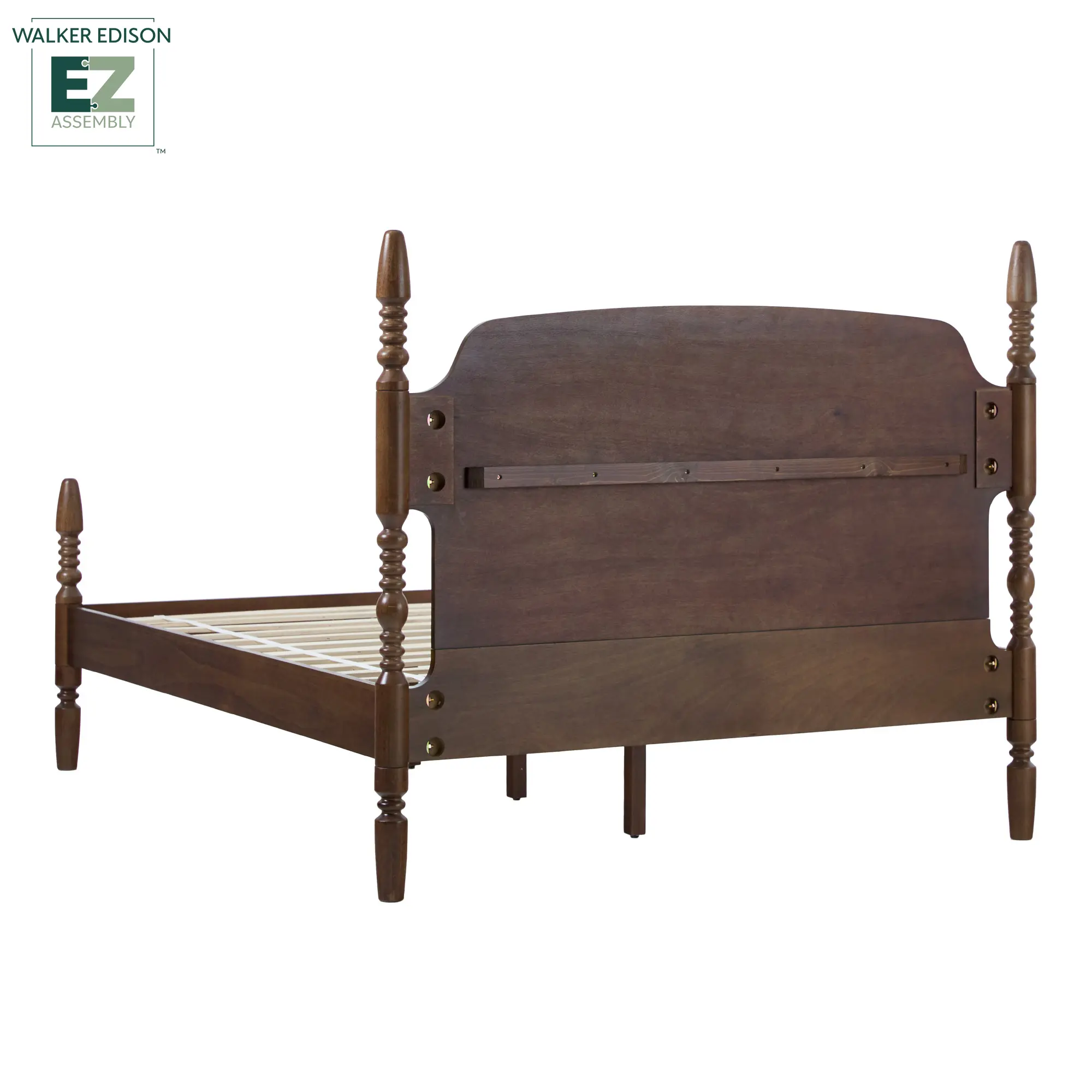 WEVIV03QB2BR1 Vivenne Dark Wood Queen Spindle Post Bed-7