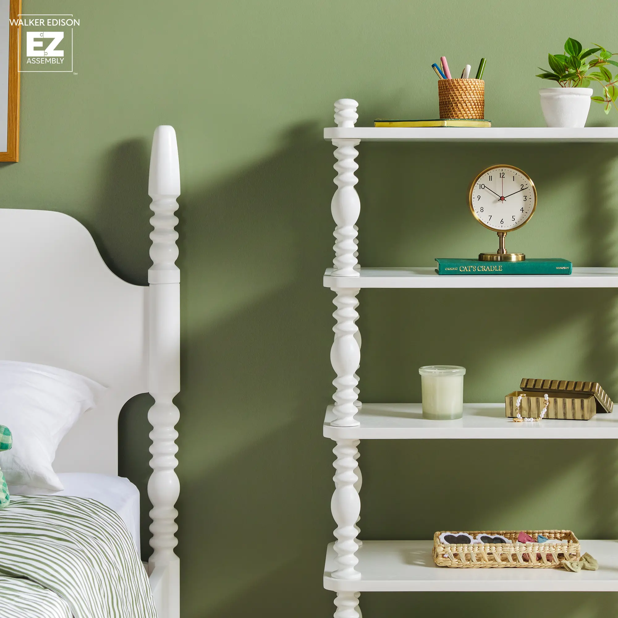 WEVIV41482WH1 Vivienne White Wood Spindle Short Bookshelf-4