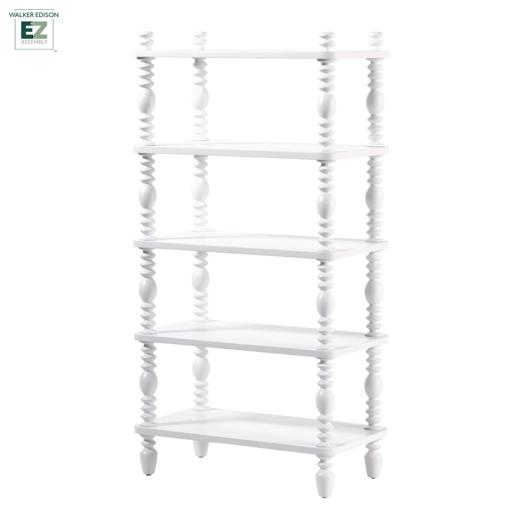 WEVIV41482WH1 Vivienne White Wood Spindle Short Bookshelf-1