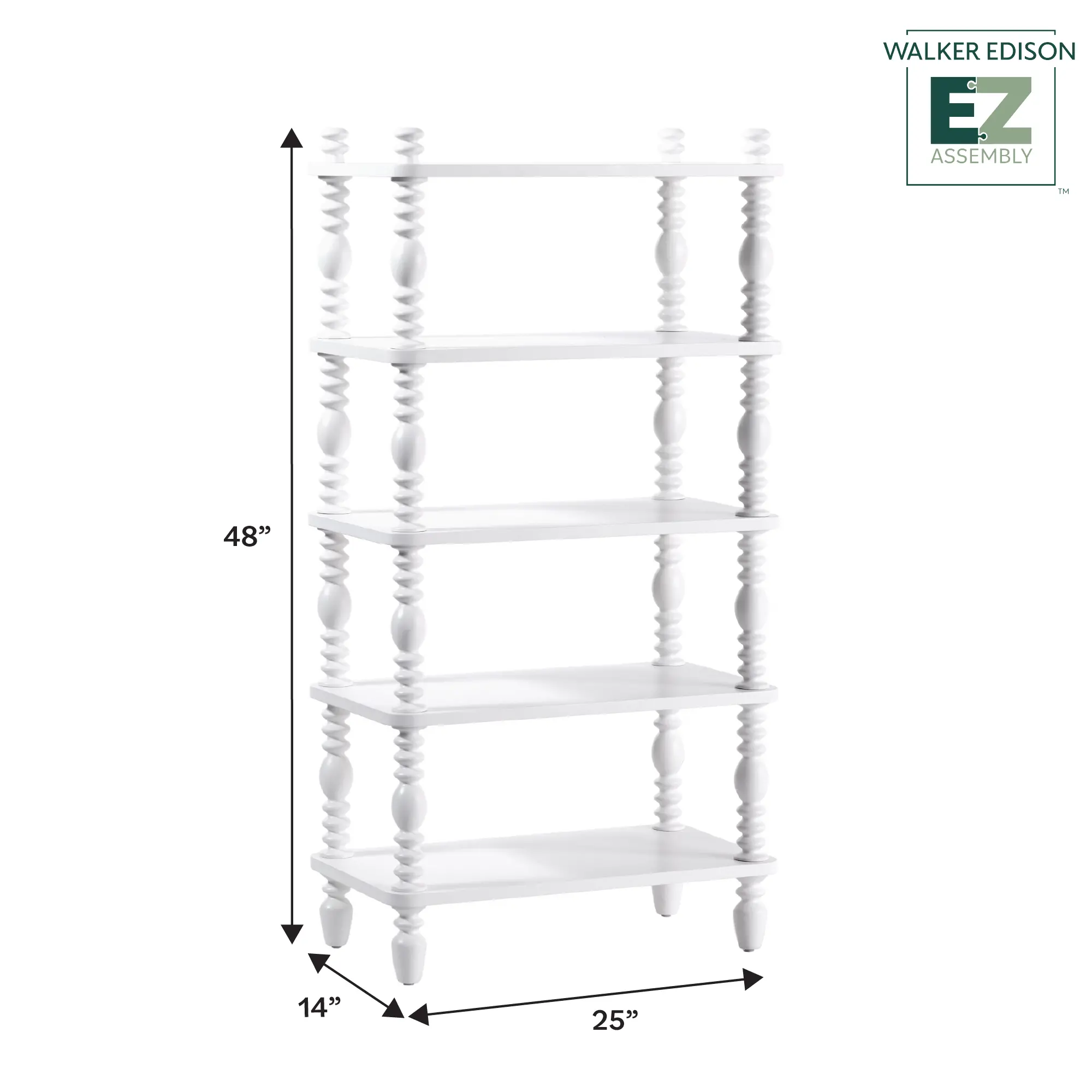 WEVIV41482WH1 Vivienne White Wood Spindle Short Bookshelf-8