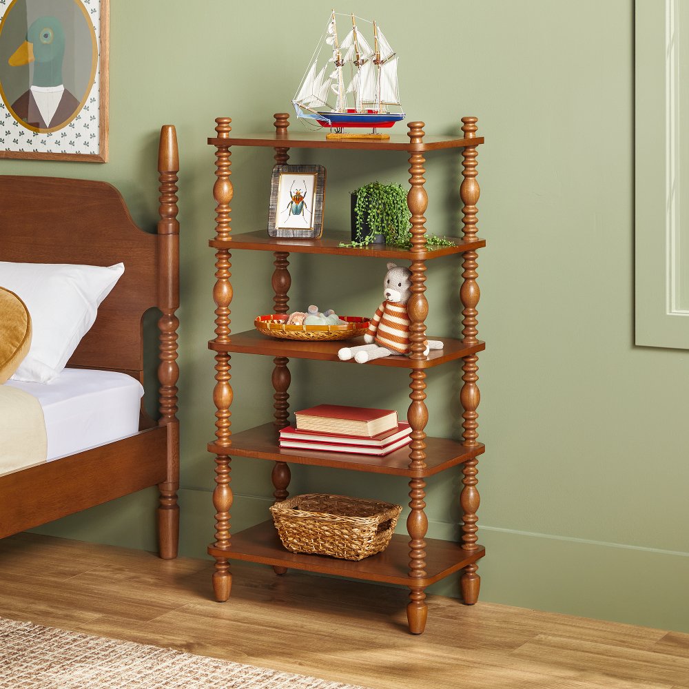 Vivienne Dark Wood Spindle Short Bookshelf