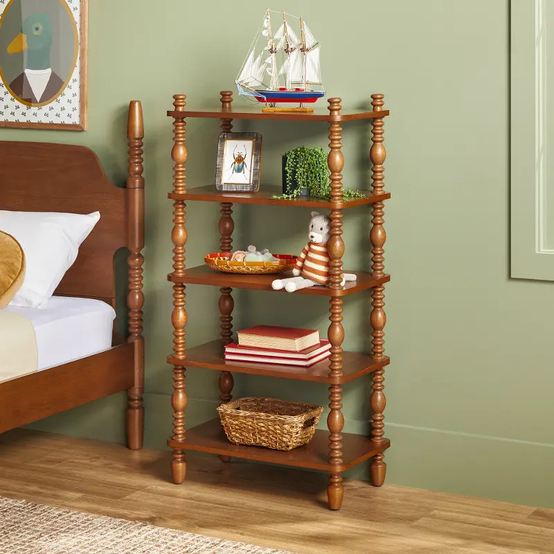 Vivienne Dark Wood Spindle Short Bookshelf