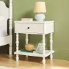WEVIV011D2WH1 Vivienne White Wood Spindle 1-Drawer Nightstand