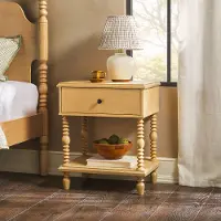 WEVIV011D2NA1 Vivienne Natural Wood Spindle 1-Drawer Nightstand