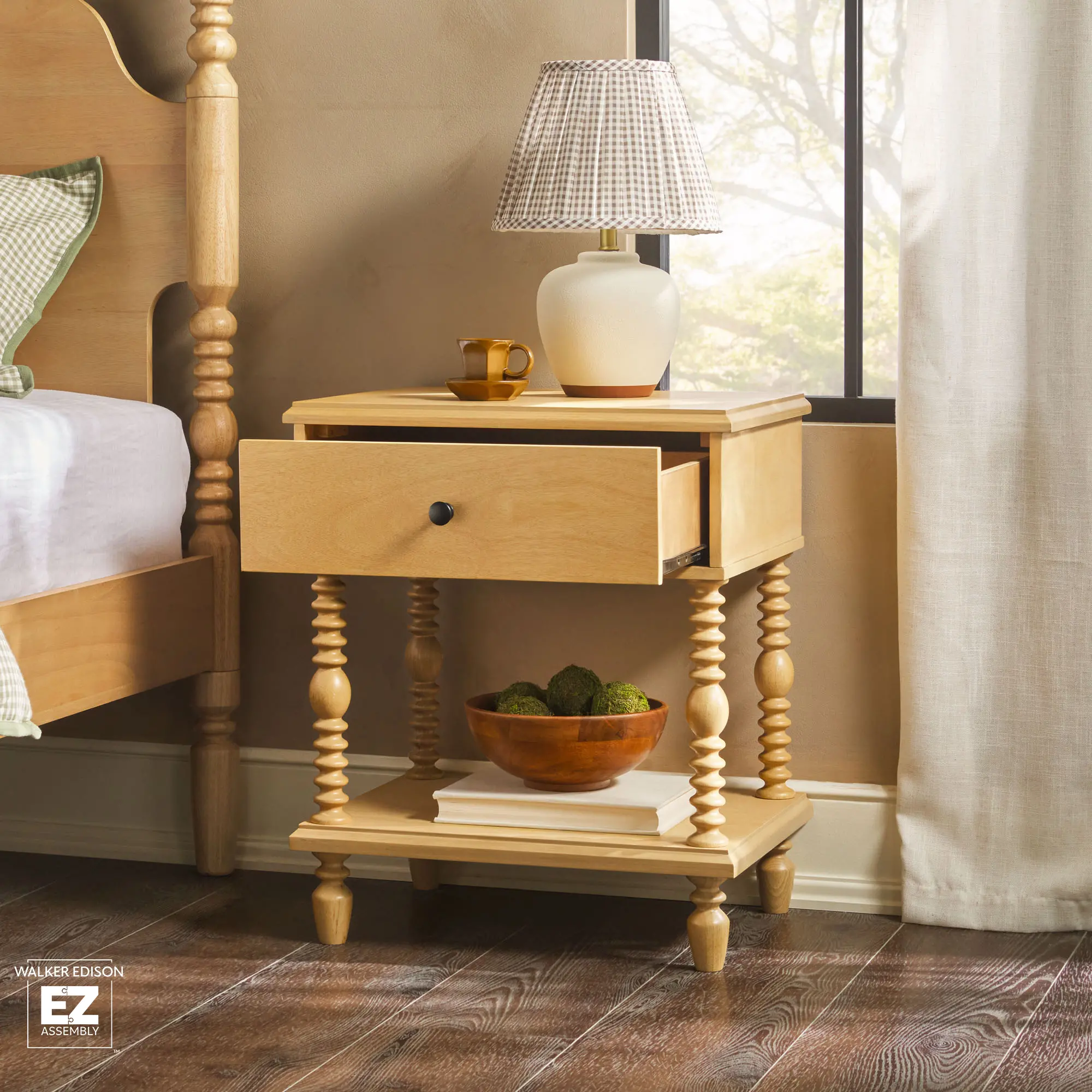 WEVIV011D2NA1 Vivienne Natural Wood Spindle 1-Drawer Nightstand-3