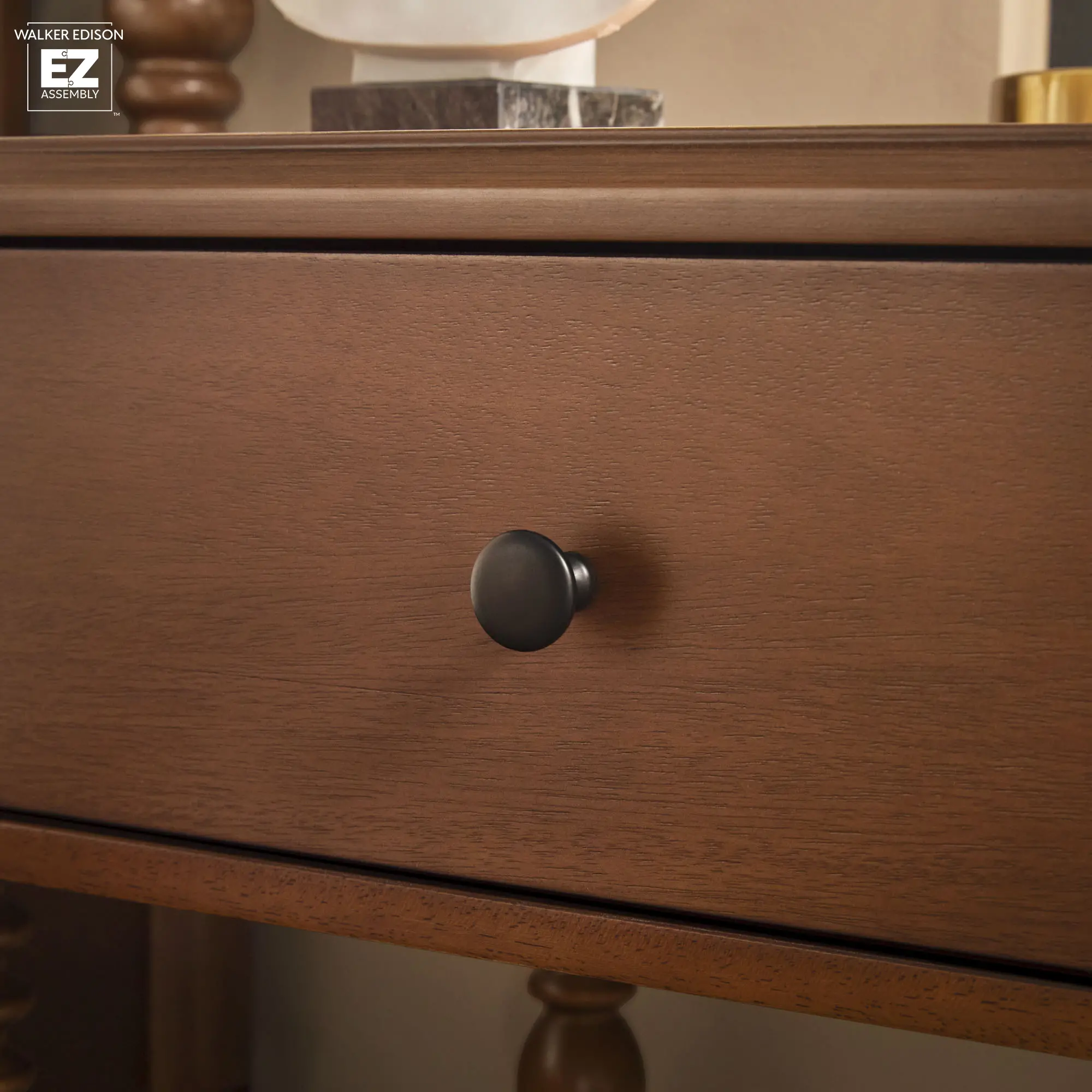 WEVIV011D2BR1 Vivienne Dark Wood Spindle 1-Drawer Nightstand-6