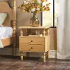 WEVIV012D2NA1 Vivienne Natural Wood Spindle 2-Drawer Nightstand