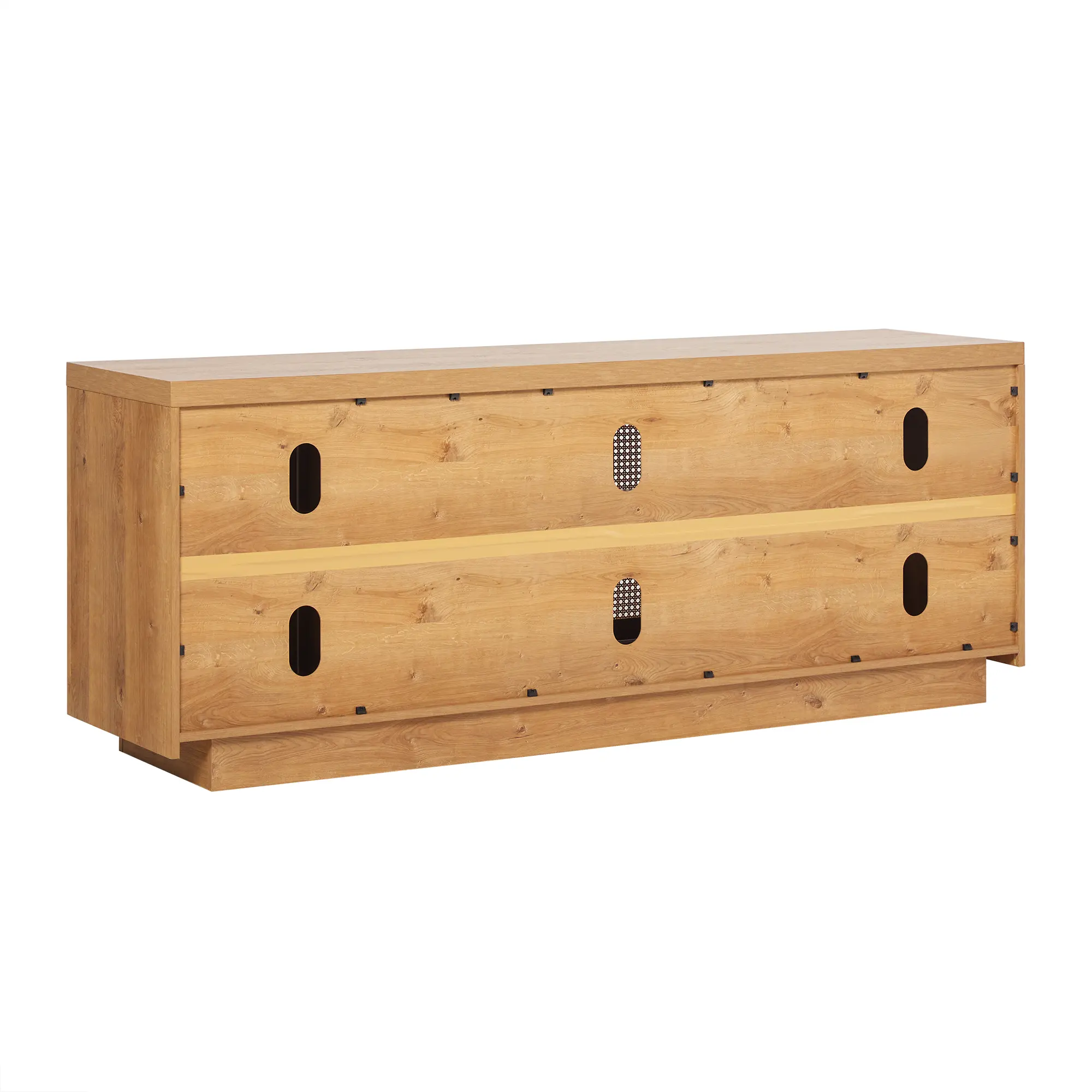 WESAS21704EO1 Sasha English Oak 70  TV Stand with Rattan Doors-9