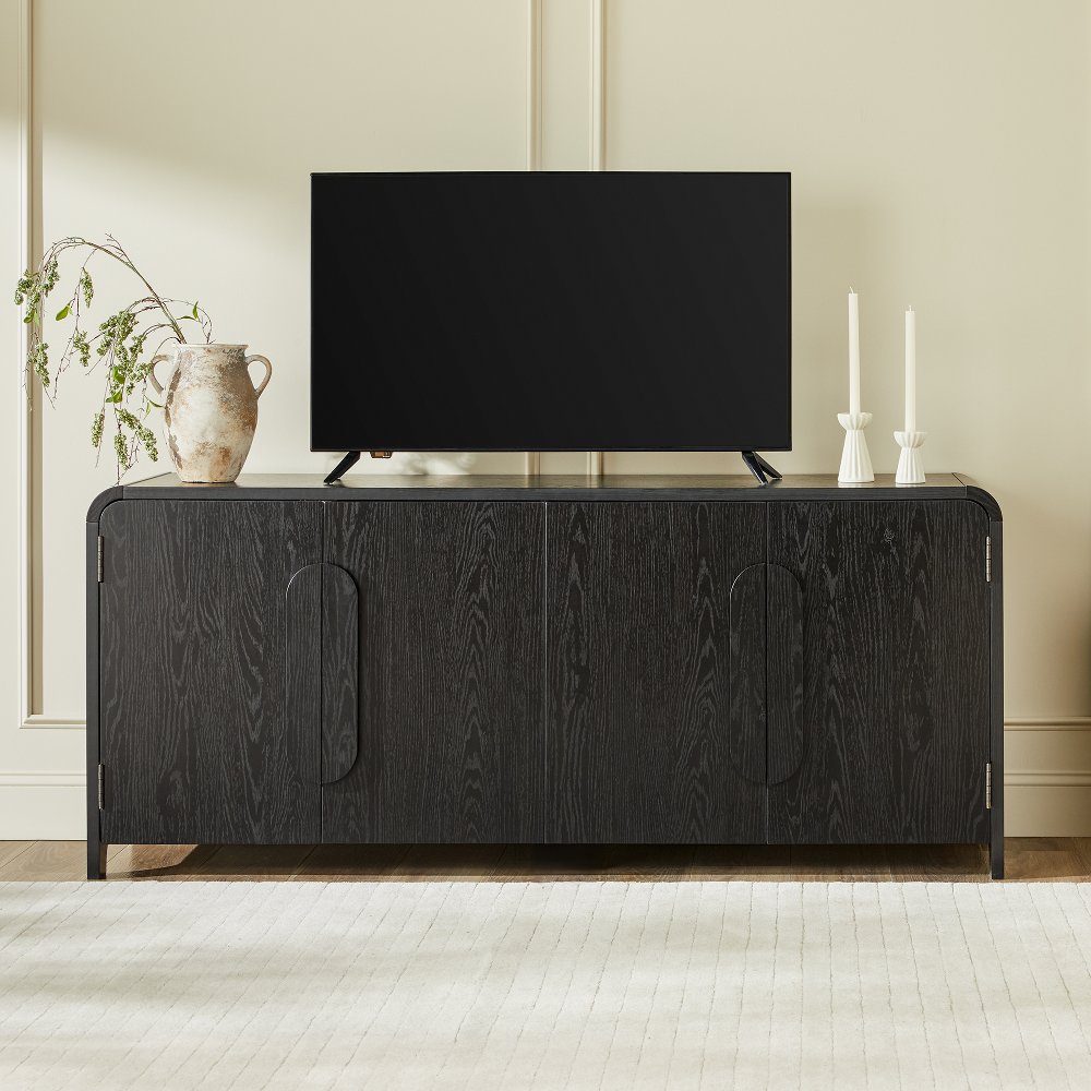 Chantelle Black 70" Curved TV Stand